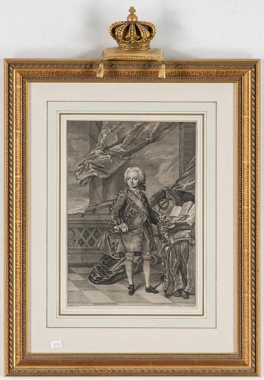 JOHAN HENRIK SCHEFFEL, LORENS PASCH D Y, after, engraving, Gustav III as children, 18th century.