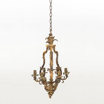 A NEO ROCOCO BRASS CHANDELIER 1860'S.