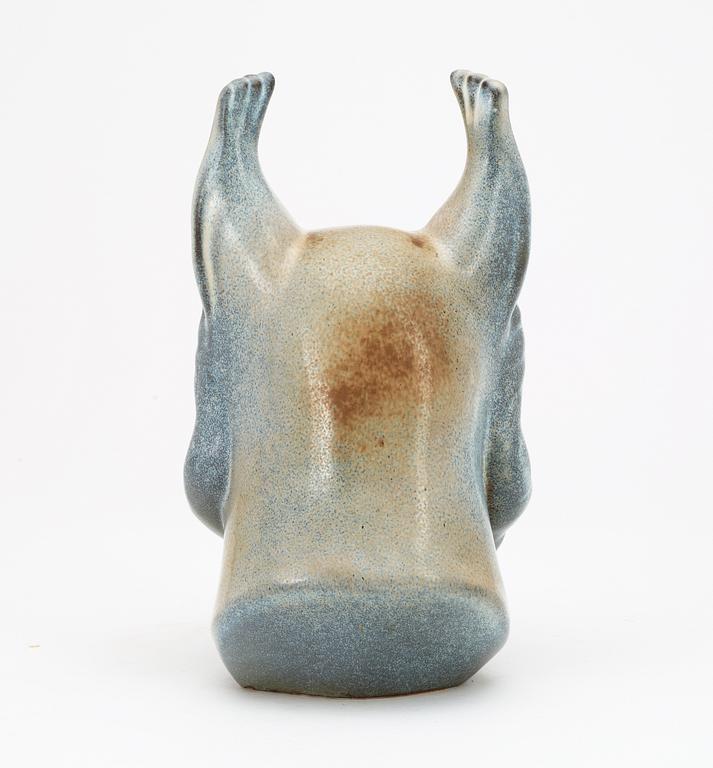 A Gunnar Nylund stoneware figure of a lynx head, Rörstrand.