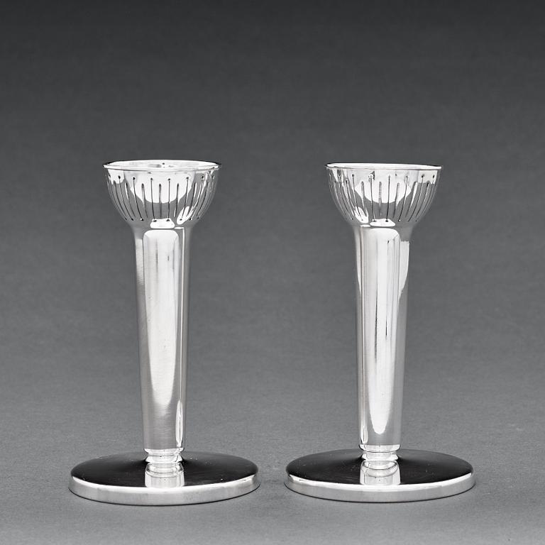 W.A. Bolin, a pair of silver candlesticks,  Stockholm 1959.