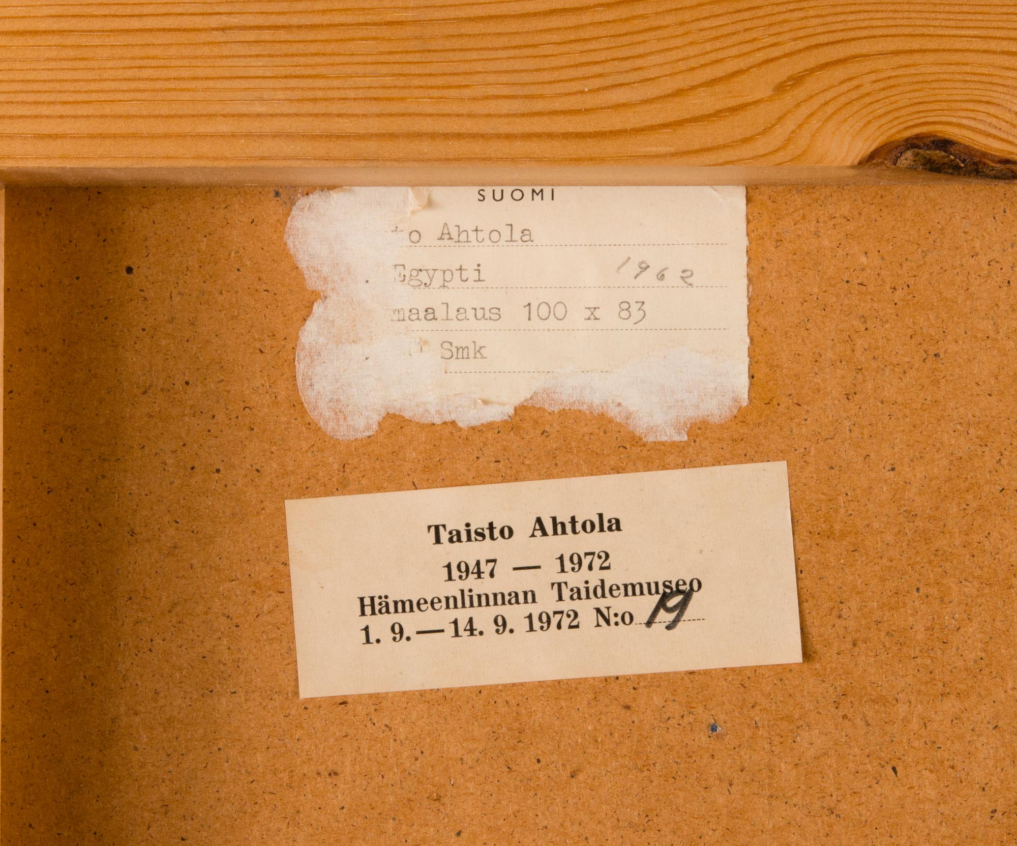 TAISTO AHTOLA, "EGYPTEN".