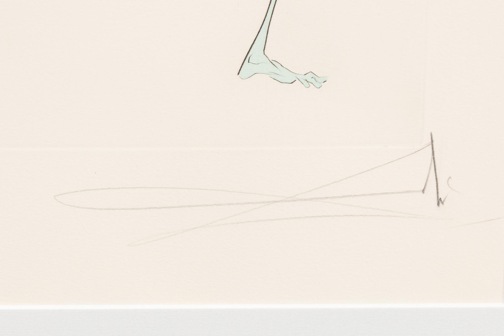 Salvador Dalí, coloured drypoint, 1974, signed and numbered 43/300.