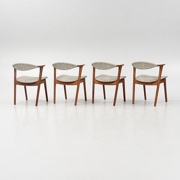 Erik Kirkegaard, stolar, 4 st, Høng Stolefabrik, 1960-tal.