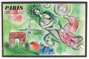 Marc Chagall, after, lithographic poster in colours, Paris, 1964.