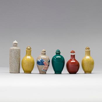 NUUSKAPULLOJA, 6 kpl, keramiikkaa, 1900-luku.