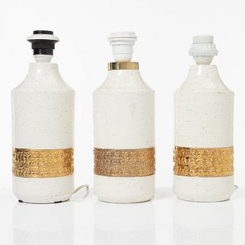 Bordslampor, 3 st, , Bitossi för Bergboms, 1900-talets andra hälft.