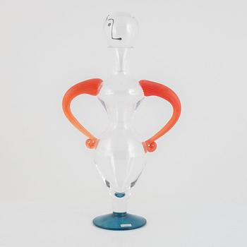 Kjell Engman, a glass decanter with stopper, Kosta Boda.