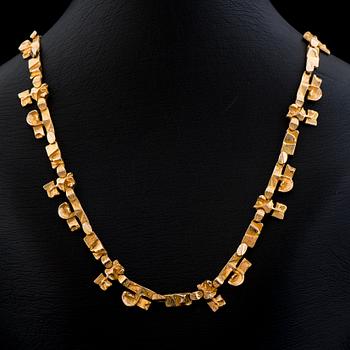 Björn Weckström, NECKLACE, "Tenochtitlan", 14K gold. Lapponia 1984.