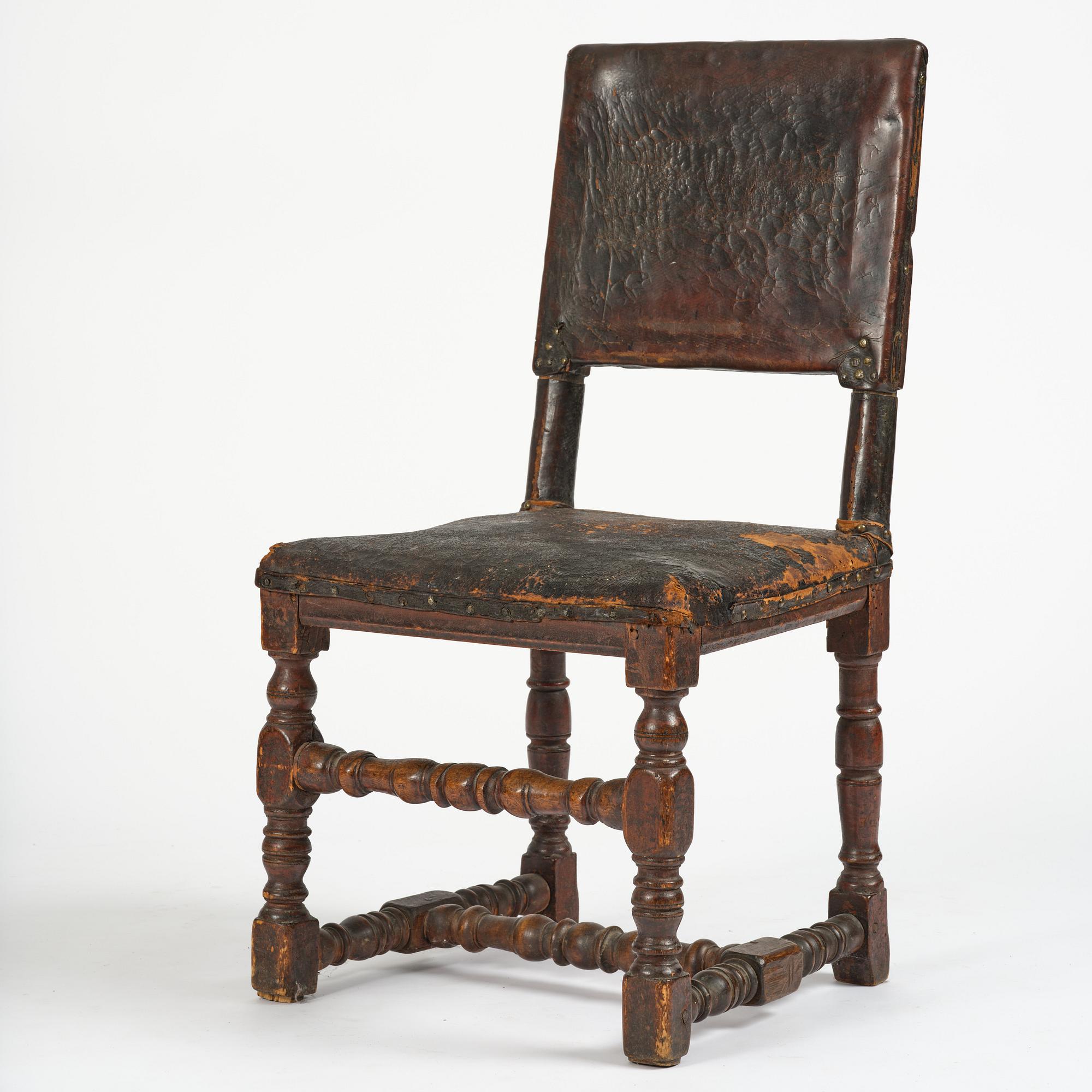 A Swedish baroque chair, late 17th century.