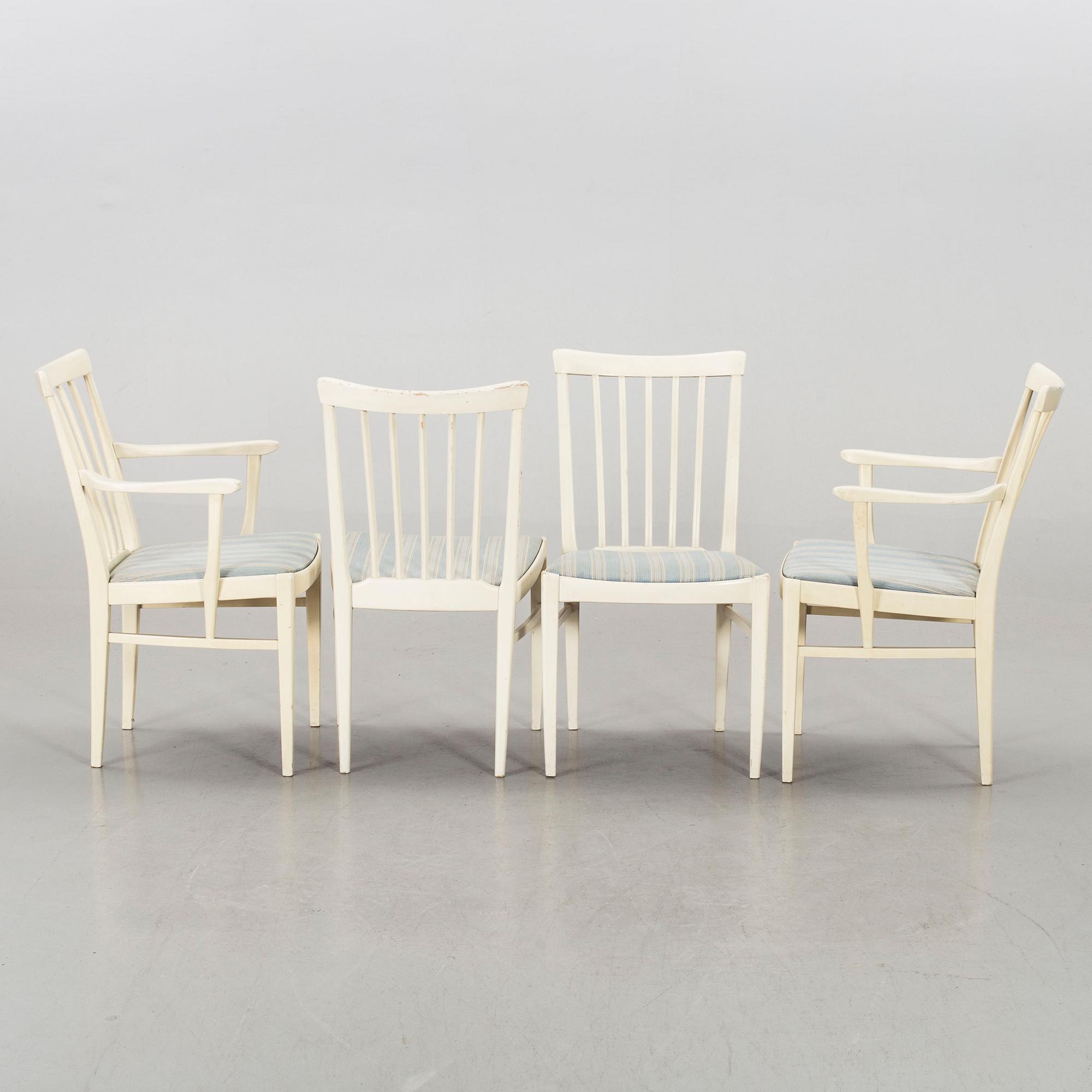 A dining group of 7 pieces by Carl Malmsten for Bodafors from the second half of the 20th century.