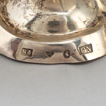 A Swedish 19th century silver coffee-pot, mark of Carl Nystrom, Stockholm 1848.