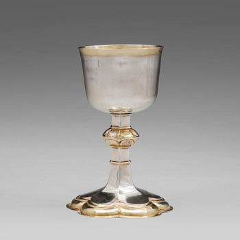 A Swedish 18th century parcel-gilt silver cup, mark of Johan Hindrich Halck, Gothenburg 1726.