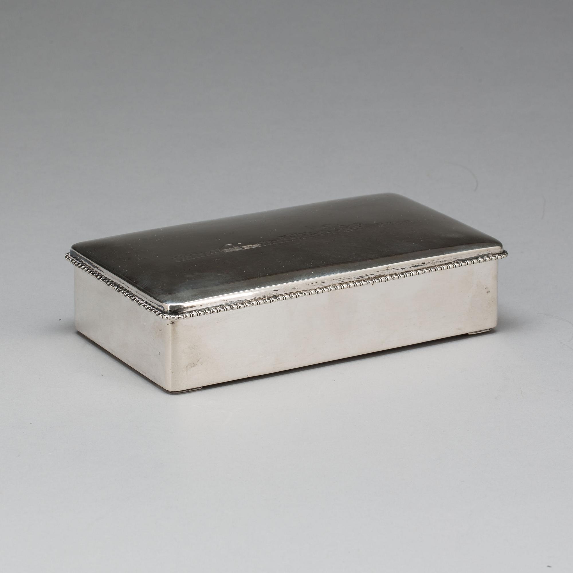 CIGARETTASK, silver. CG Hallberg, Stockholm 1937.