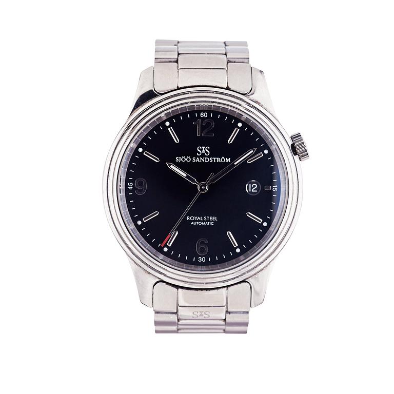 ARMBANDSUR, herr, Sjöö Sandström, Royal Steel Classic II, stål, automatisk, 2009.