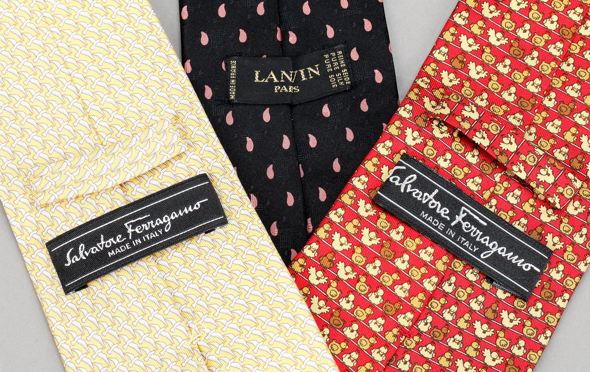 SLIPSAR 3 st, Salvatore Ferragamo och Lanvin.