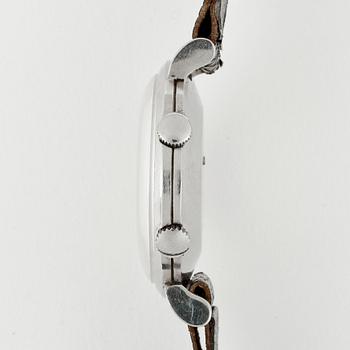 Jaeger-LeCultre - Memovox. Manuell. Stål/läderband. 1950-tal. 34 mm. Boett no. 393471.