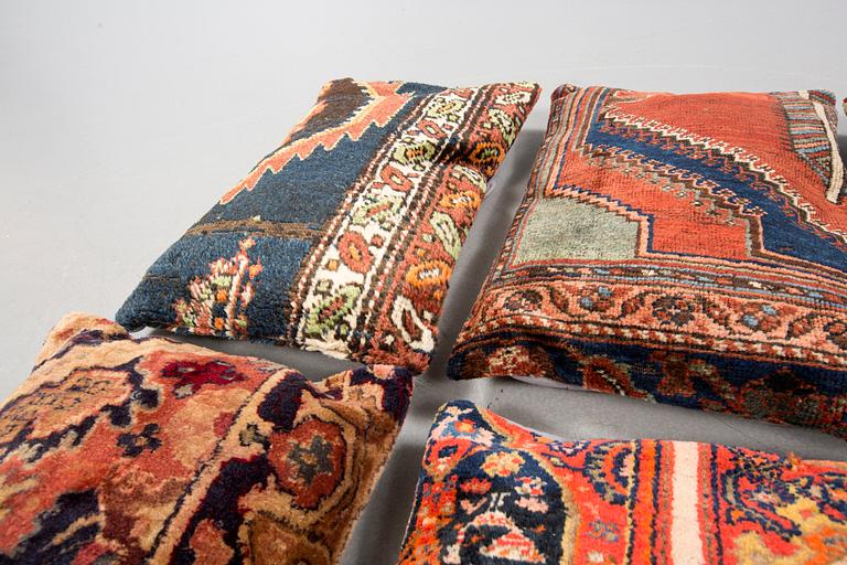 KUDDAR, 6 st, modern tillverkning av äldre mattor.