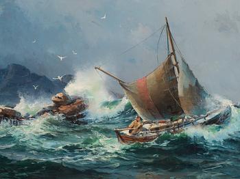 Herman af Sillén, Fishing vessel in rough seas.