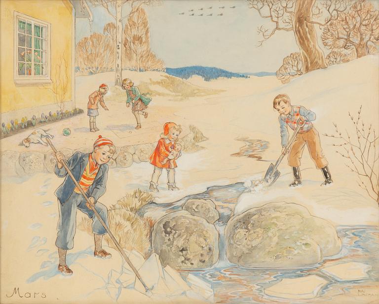 Maj Lindman, 'March' and 'April'.