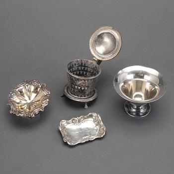 PARTI SILVER, 4 delar, bla, Adolf Zethelius, Stockholm, 1811, total vikt ca 266g.