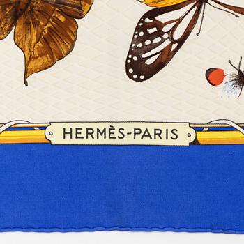 Hermès, three silk scarves.