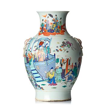 1299. A large 'immortals' vase, mid 20th century.