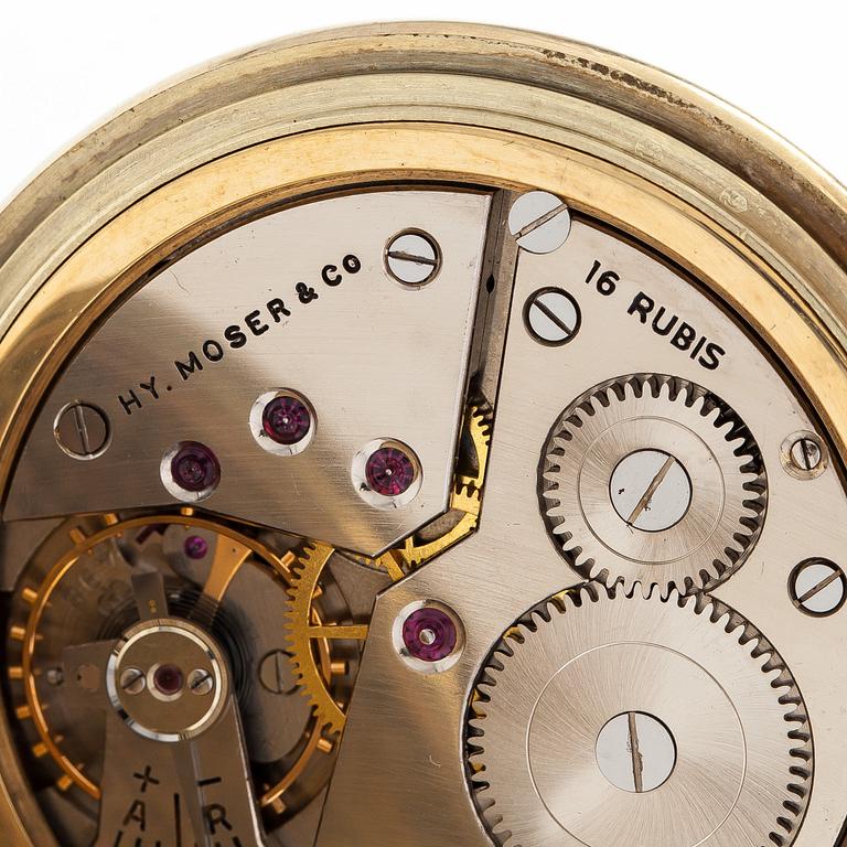 Taskukello, H. Moser & Cie, 49 mm, 14K kultaa,