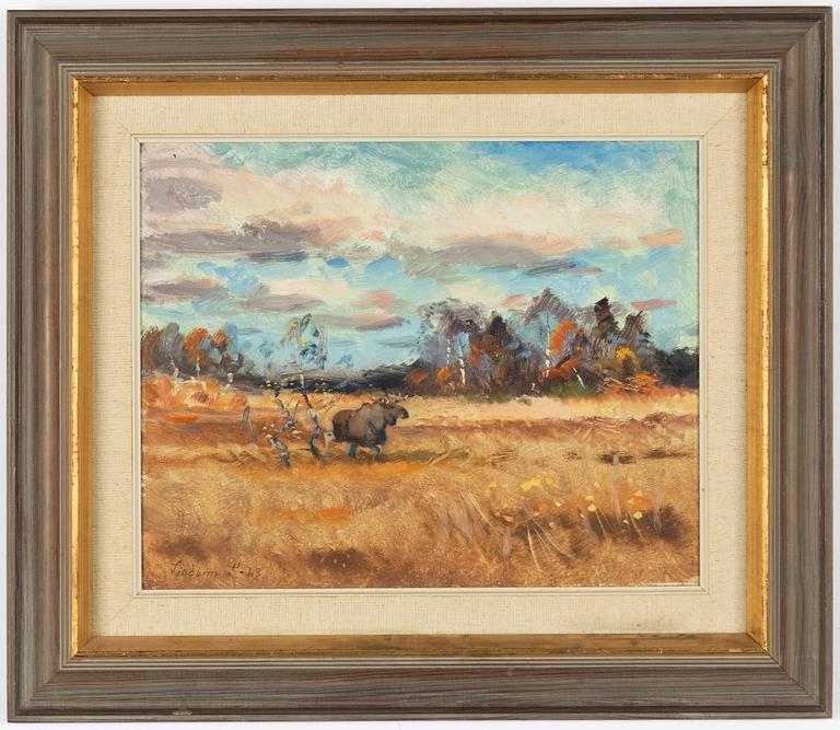 Lindorm Liljefors, Autumn Elk in the Marsh.