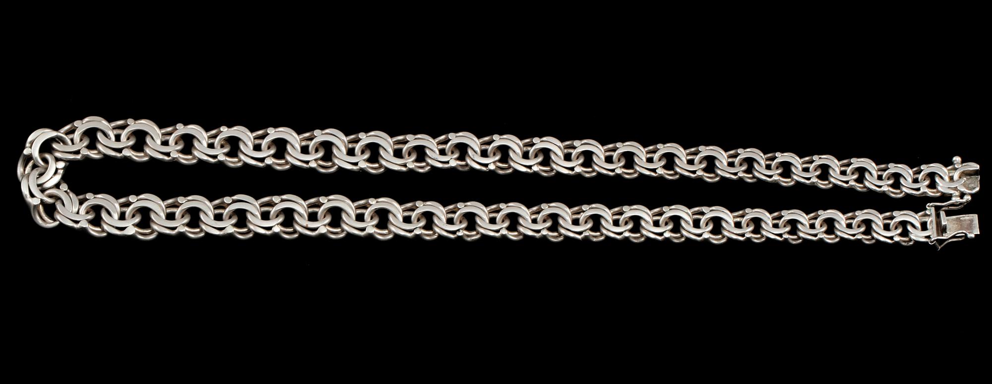 HALSLÄNK, silver, otydlig mästarstämpel, Lund, 1974. Vikt 61 g.