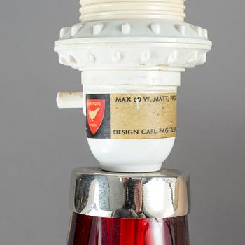 BORDSLAMPA, glas. Carl Fagerlund, Orrefors, 1960-tal.