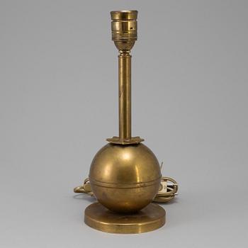 a brass table lamp probably made by Elis Bergh for CG Hallberg, Stockholm, 1920/30s.