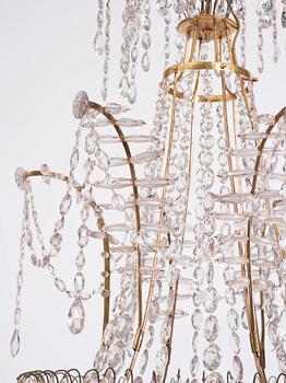 A late Gustavian seven-light chandelier, early 19th century.