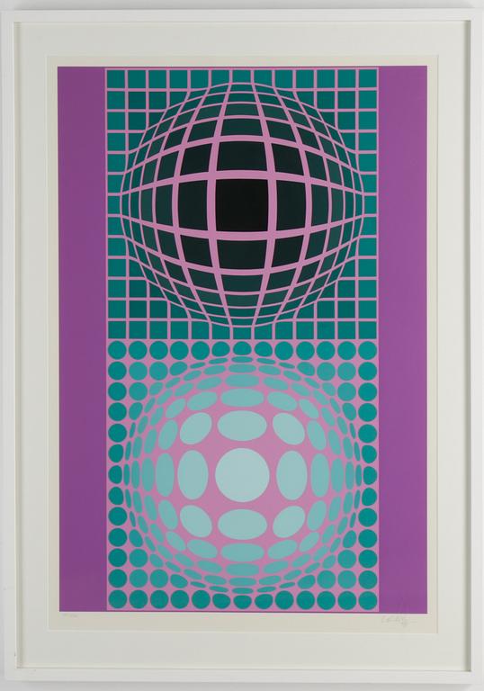 Victor Vasarely, silkscreen in colours, signed 104/295.