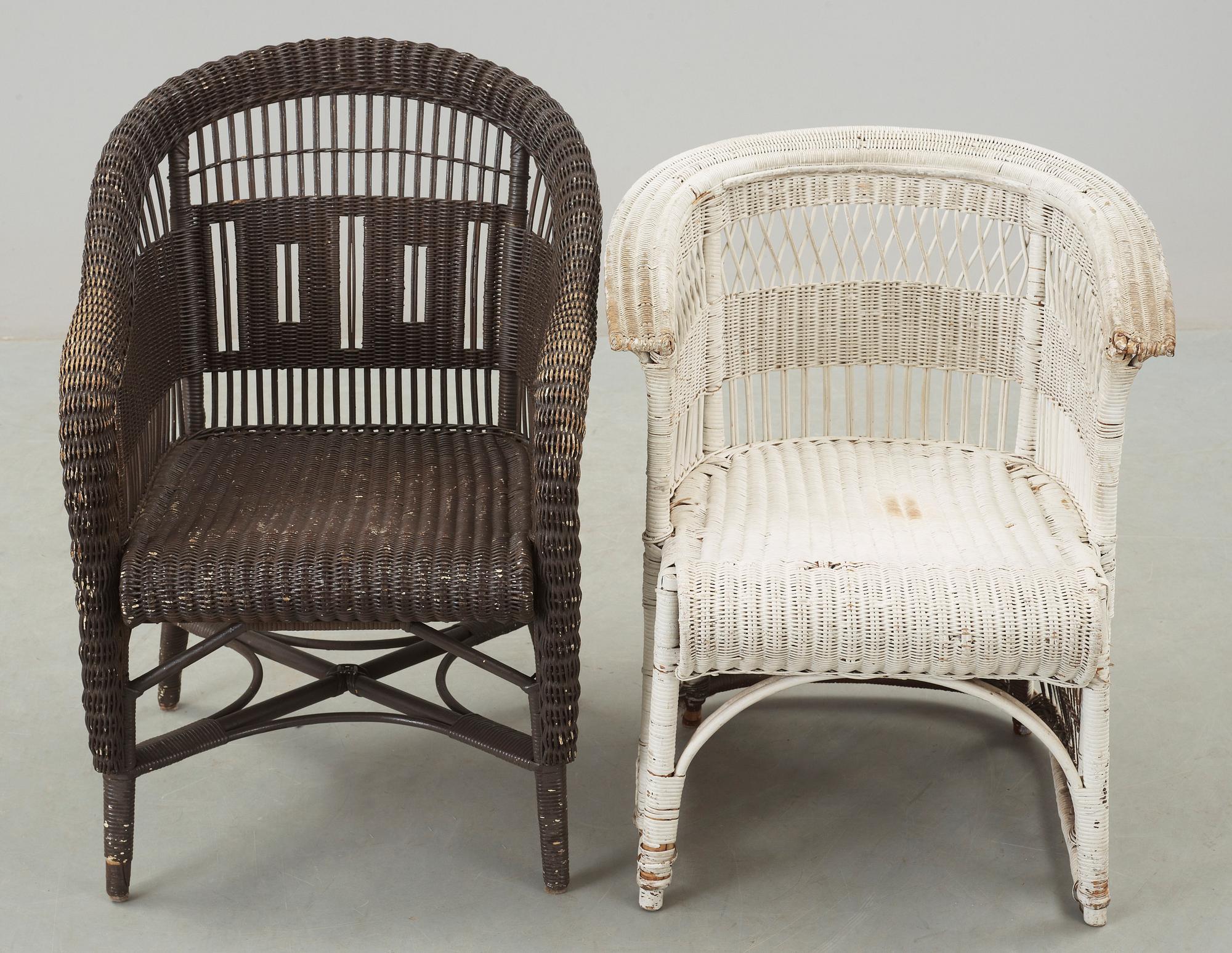 KORGSTOLAR, 2 st, 1900-tal.