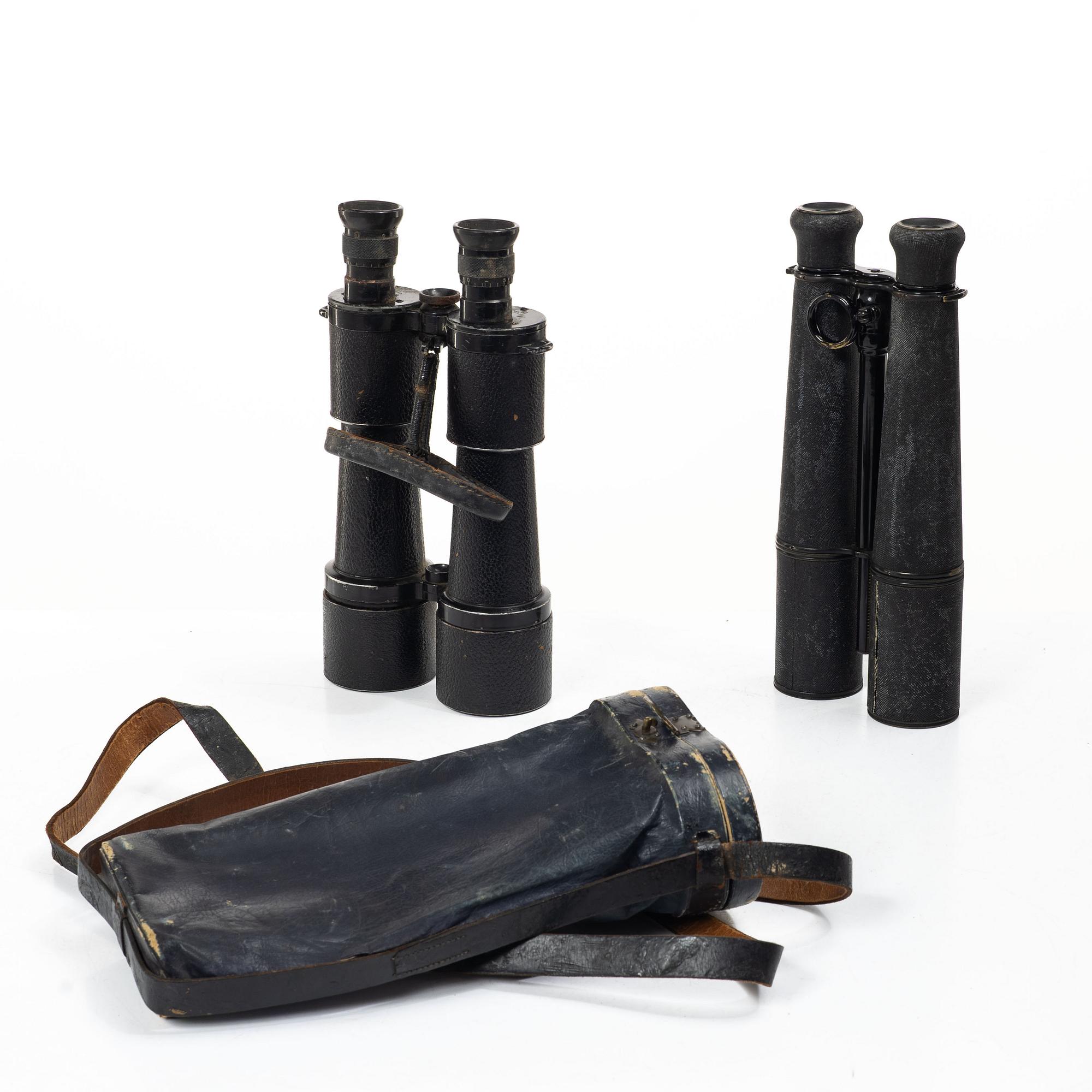 Kikare 2 st, Carl Zeiss Jena DE 10x50 samt en fransk 1800-talskikare.