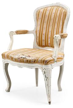 509. A Swedish Rococo 18th century armchair.