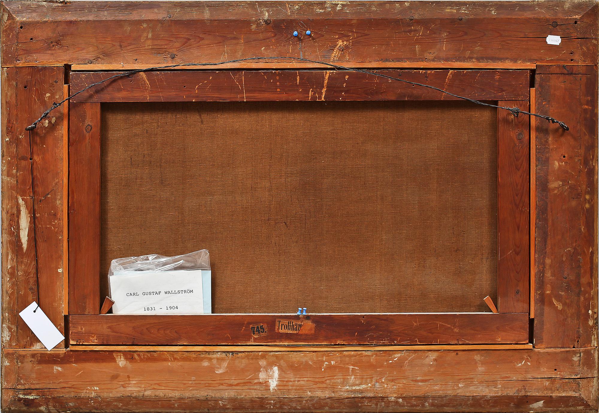 CARL GUSTAF WALLSTRÖM, olja på duk, sign samt dat 1880.