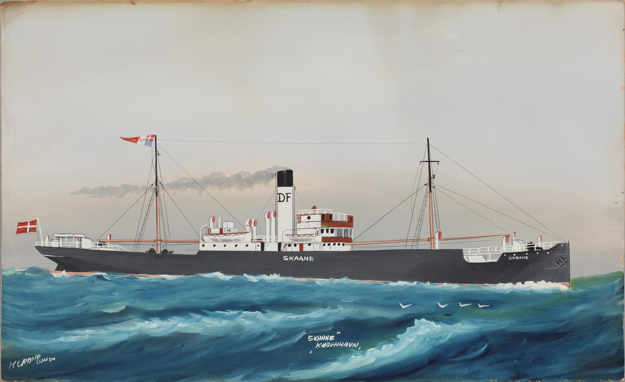 OKÄND KONSTNÄR, gouache, sign H. Crane, 1900-tal.