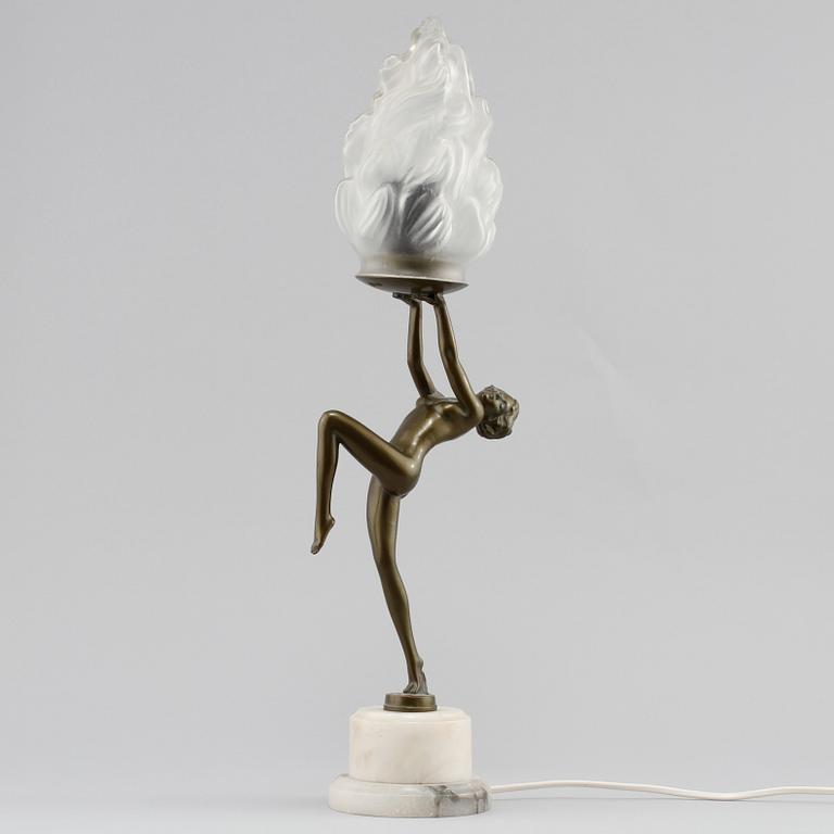 BORDSLAMPA, art deco-stil, omkring 1900-talets mitt.
