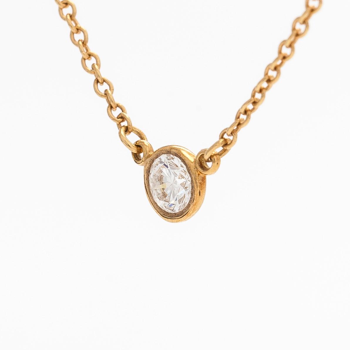 Tiffany & Co, Elsa Peretti, kaulakoru, "Diamonds by the Yard", 18K kultaa ja briljanttihiottu timantti.