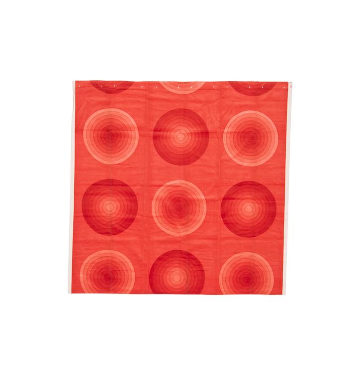 SAMPLERS, 7 PIECES. Cotton velor. A variety of orange red nuances and patterns. Verner Panton.