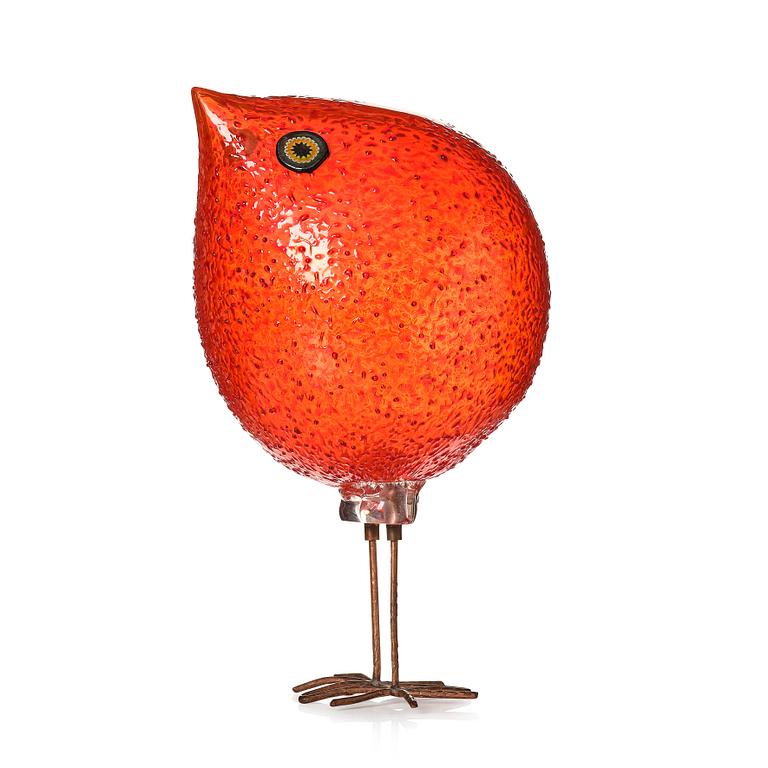 Alessandro Pianon, 'Pulcino', a glass sculpture of a bird, Vistosi, Murano, Italy 1960s.