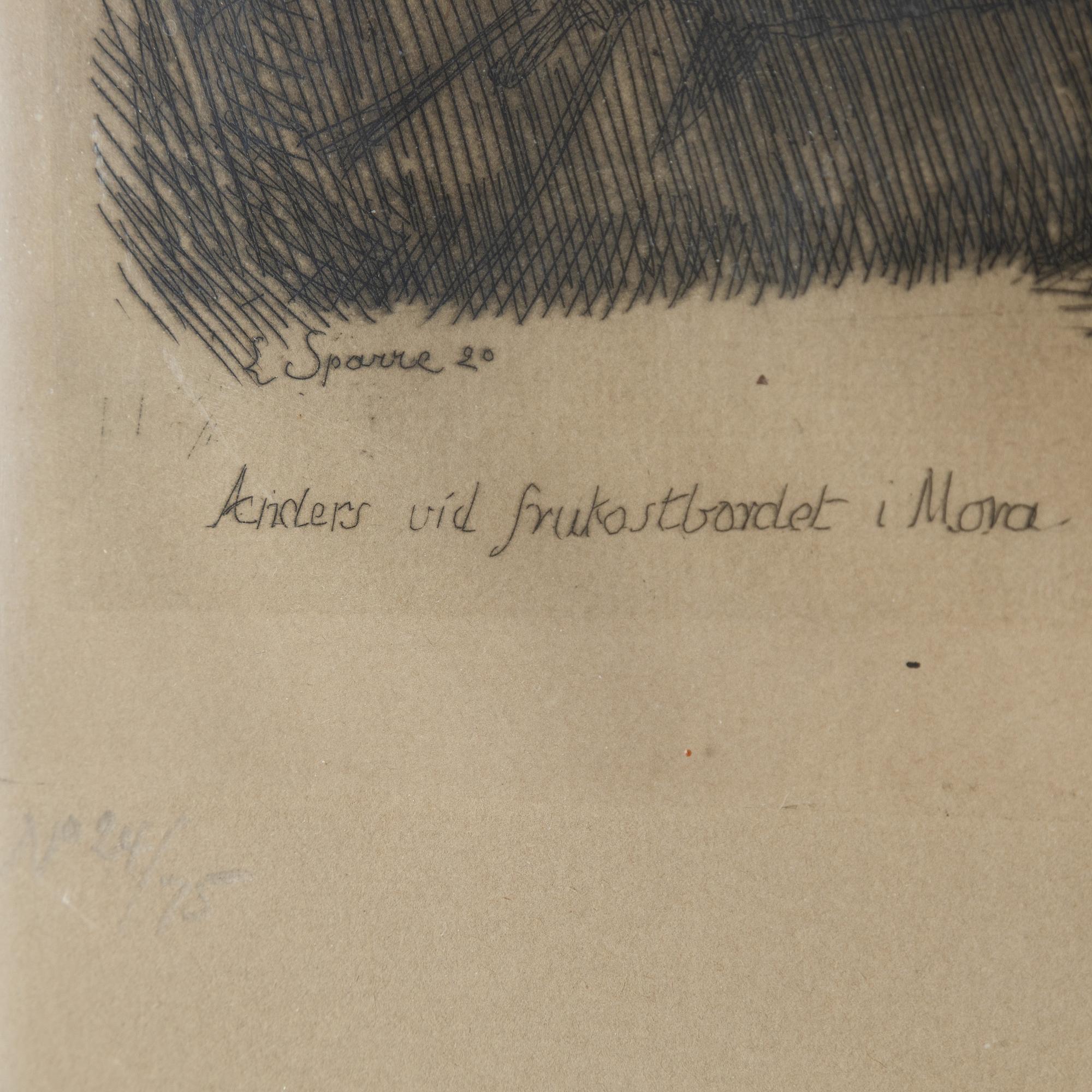 Louis Sparre, etching, 1919, signed 24(75.