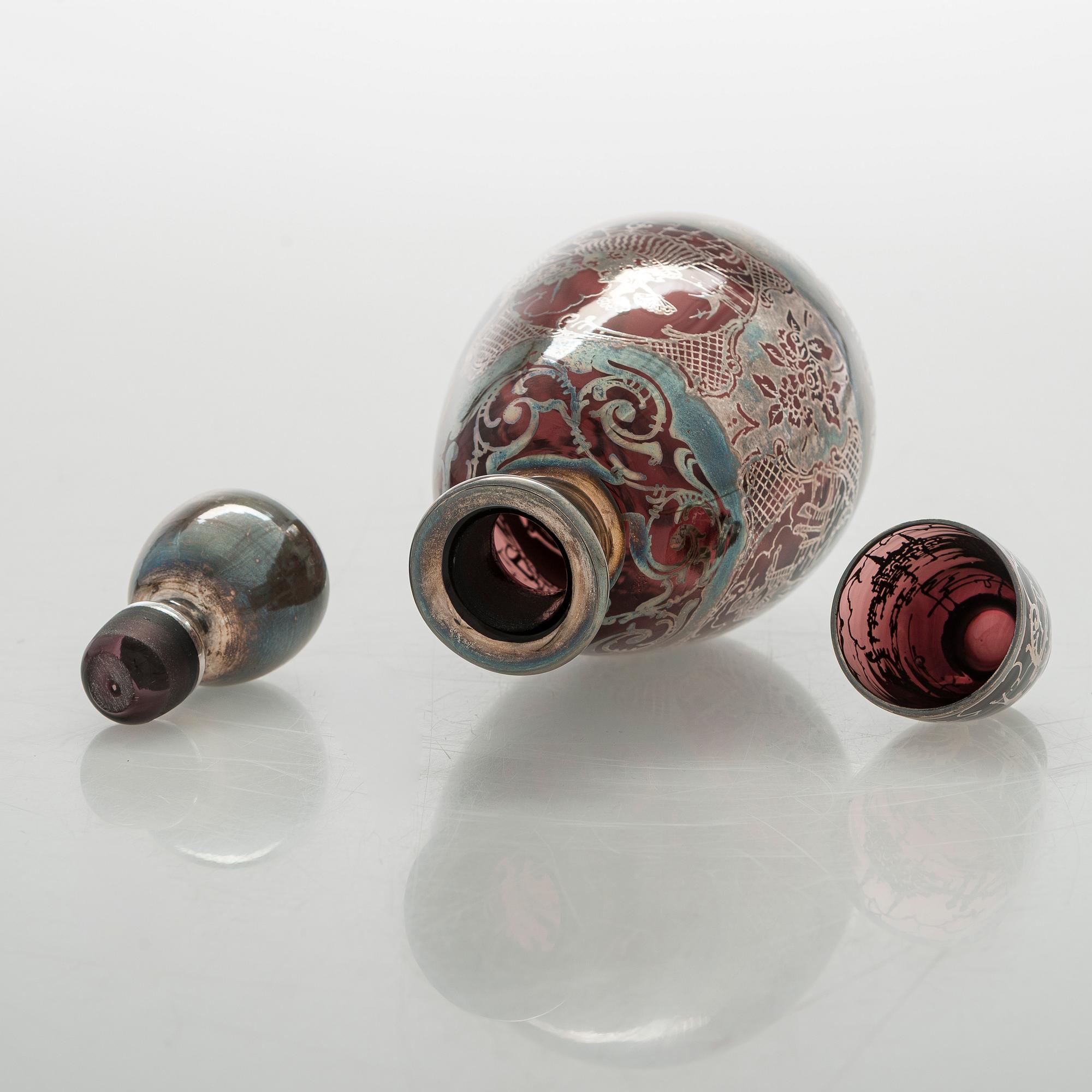 Two similar glass sets, Middle European 1950s.