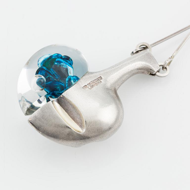 Björn Weckström, necklace, "Space Apple", sterling silver and acrylic. Lapponia 1976.