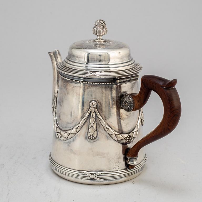 A French 20th century silver tea-pot, mark of George Fouquet Lapar.