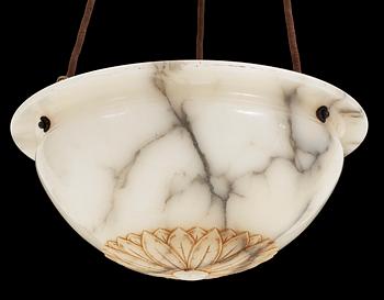 TAKAMPEL, alabaster, 1920-30-tal. Skålens h 25.
