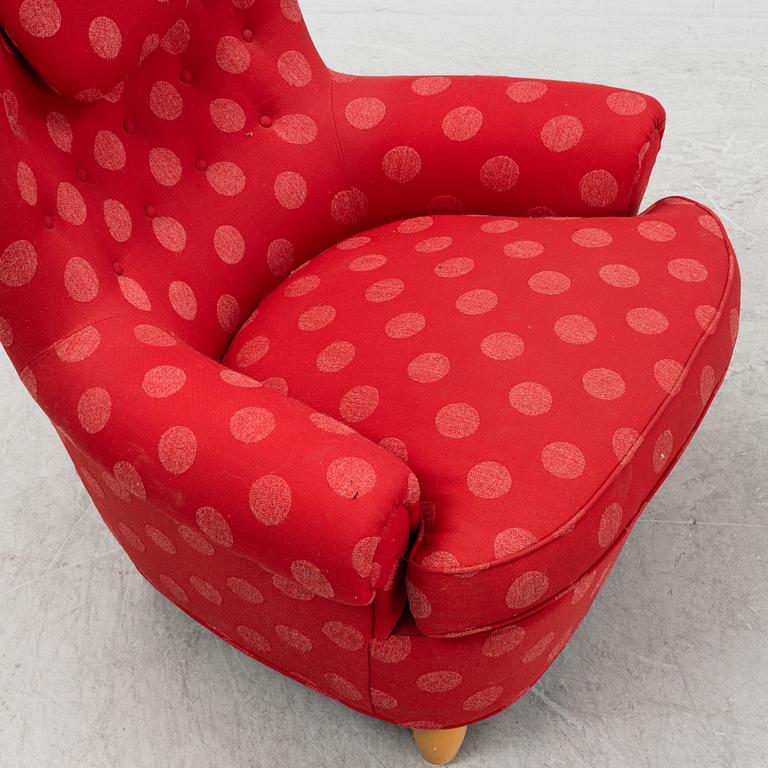 Carl Malmsten, fåtölj, "Jättepaddan", O.H. Sjögren, Tranås.