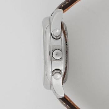 Longines - Master Collection Chronograph Moonphase. Automatic. Steel / leather strap. 40mm.