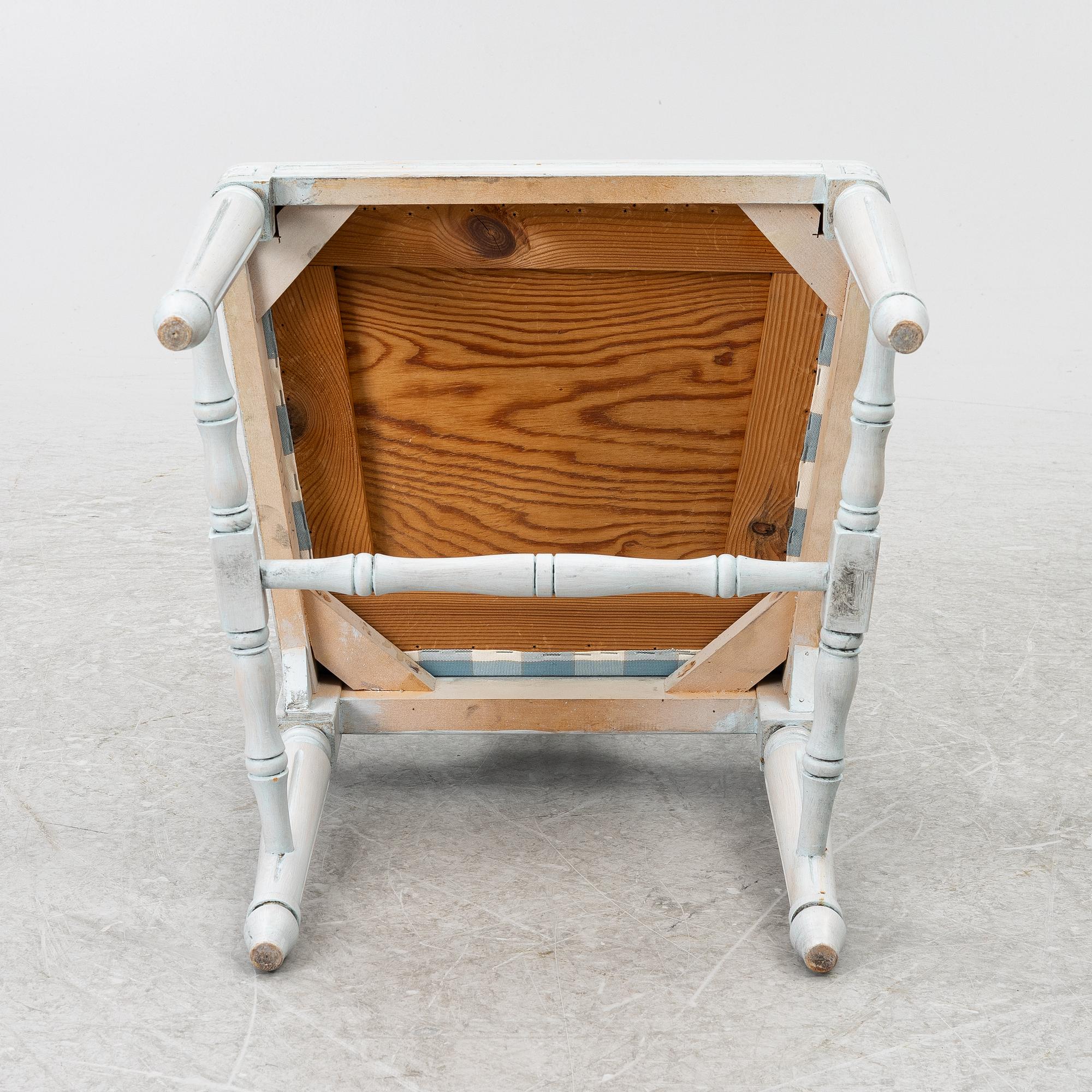 A Gustavian style seven-piece dining suite, mid-20th Century.